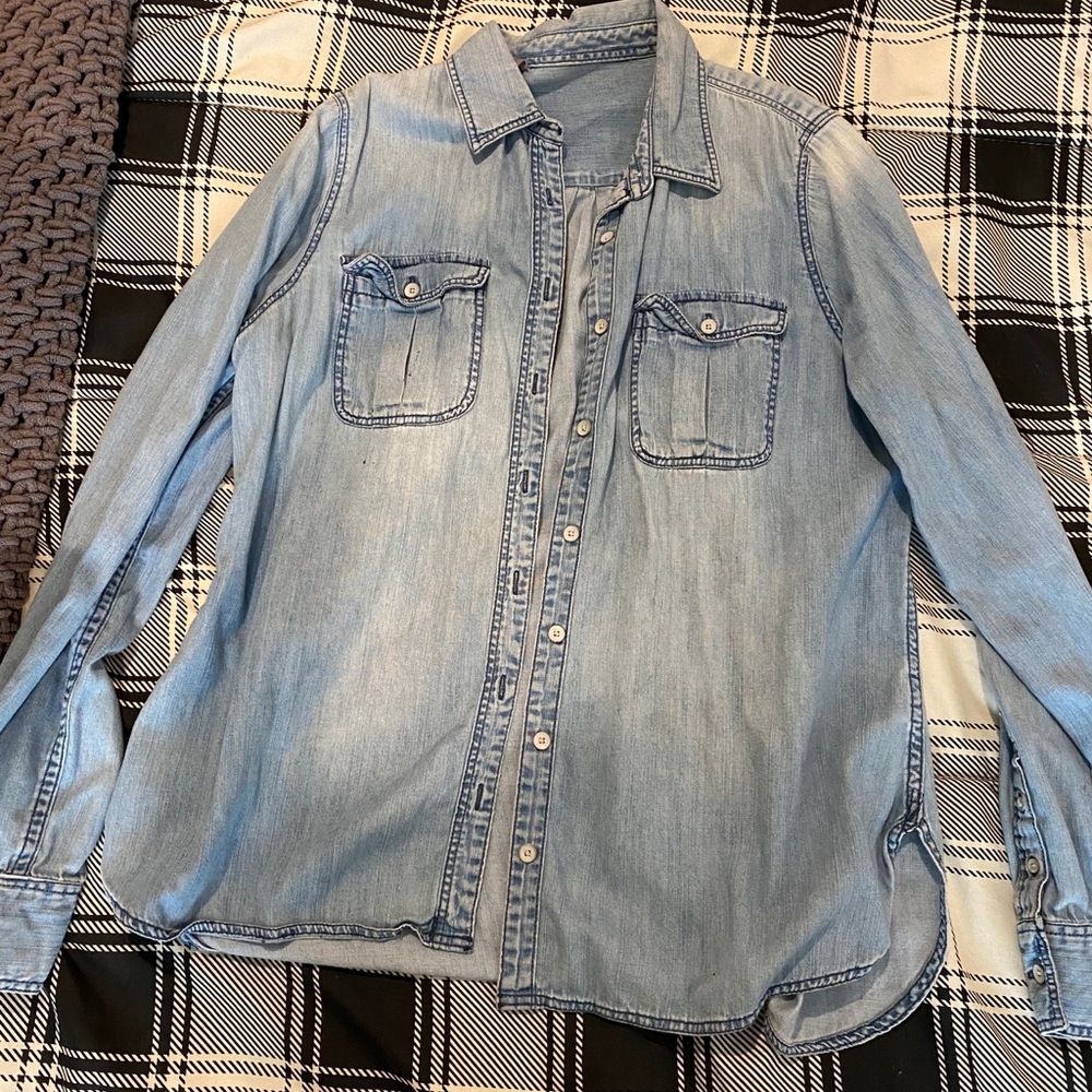 Blue button down